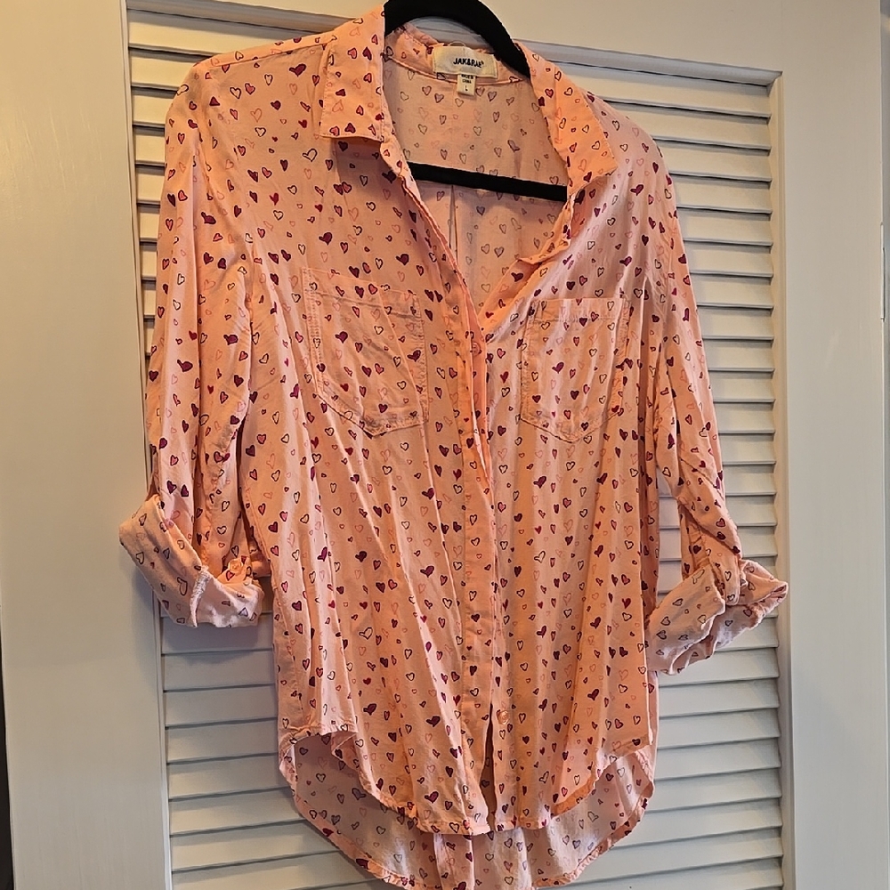 Pink Heart Print Women's top